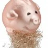 Inge Glass Christmas Piggy Bank Savings Clip Ornament