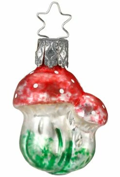 Inge Glass Christmas Vintage Mushroom Pair Ornament