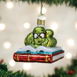 Old World Christmas Benjamin The Bookworm Ornament