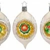 Inge Glass Floral Reflector Egg Ornament Set 1 Inge Glass Floral Reflector Egg Ornament Set