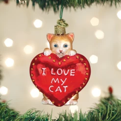 TheHolidayBarn.com I Love My Cat Ornament Christmas