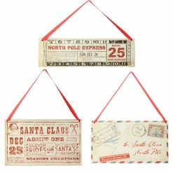 Raz Santa's Letter & Ticket Ornaments