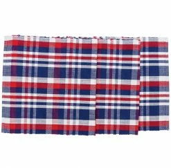 TheHolidayBarn.com Red, White & Blue Plaid Table Runner