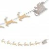 Bethany Lowe Santa & Reindeer Garland Platinum