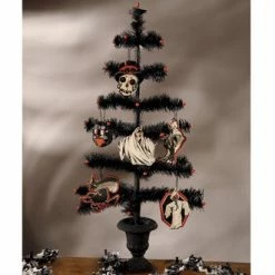 The Holiday Barn Bethany Lowe Black Feather Tree In Urn