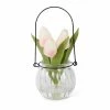 K&K Interiors New! Pink Tulip Arrangement In Glass Vase 1 K&K Interiors New! Pink Tulip Arrangement In Glass Vase