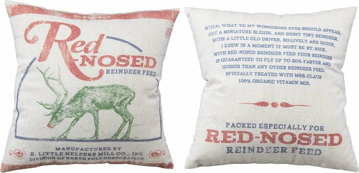 Primitives By Kathy Red Nosed Reindeer Feed Pillow Christmas 3 Primitives By Kathy Red Nosed Reindeer Feed Pillow Christmas