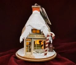 Ginger Cottages Santas Workshop Balsa Wood Ornament Christmas