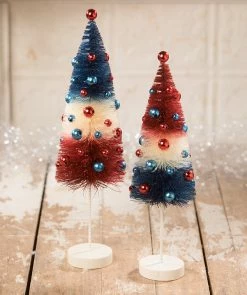 Bethany Lowe New! Americana Rocket Bottle Brush Trees