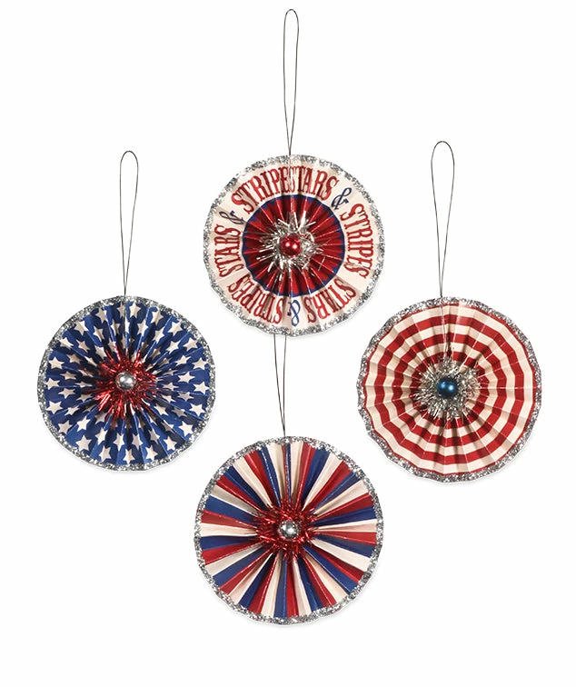 Bethany Lowe New! Americana Rosette Ornaments 3 Bethany Lowe New! Americana Rosette Ornaments