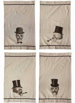 Creative Co-Op Anatomical Skull Dandies Bar Towels
