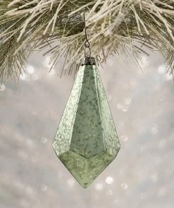 Bethany Lowe Aqua Geometric Teardrop Ornament