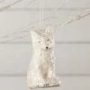 Bethany Lowe New! Arctic Fox Ornament, Paper Mache