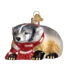 Old World Christmas Badger With Scarf Ornament 1 Old World Christmas Badger With Scarf Ornament