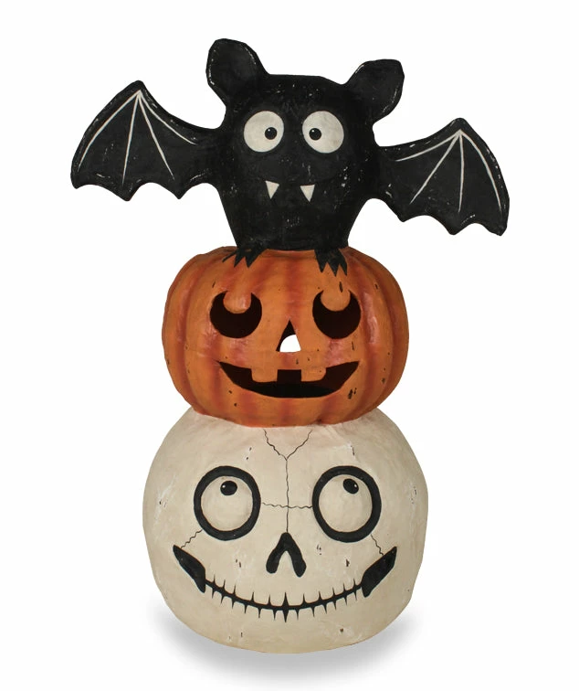 TheHolidayBarn.com Halloween Totem Pole With Skull, Pumpkin & Bat New! 4 TheHolidayBarn.com Halloween Totem Pole With Skull, Pumpkin & Bat New!