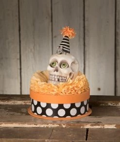 Bethany Lowe New! Silly Skelly With Mouse On Box