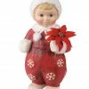 Bethany Lowe Snow Bunny Girl With Holly - Large Paper Mache Figure