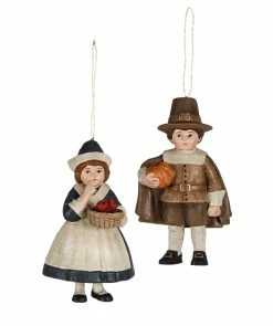 New! Bethany Lowe Thanksgiving Pilgrim Children Ornaments