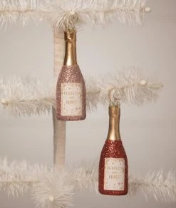 Bethany Lowe New! Bubble & Kisses Champagne Ornaments