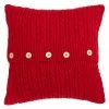 Raz Red Cable Knit Pillow New!