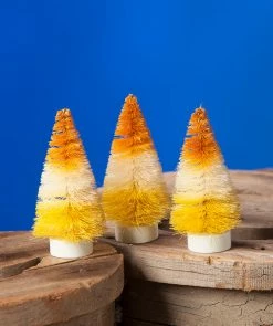 Bethany Lowe Mini Candy Corn Bottle Brush Trees