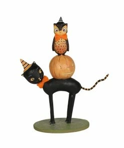 Bethany Lowe New! Kitten Around, Cat, Pumpkin & Owl Stack