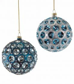 Katherine's Collection Celestial Blue Glass Ball Ornaments