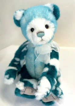 Charlie Bears Macaroon Teddy Bear, Turquoise Blue New!
