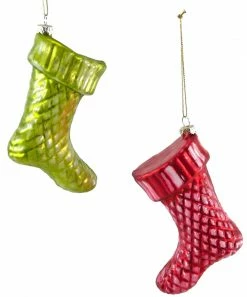 Katherine's Collection Quilted Stocking Ornaments, Glass