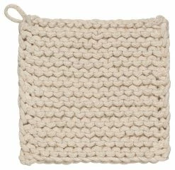 TheHolidayBarn.com Chunky Knit Cotton Potholders, Natural