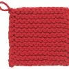 TheHolidayBarn.com New! Chunky Knit Cotton Potholders, Red