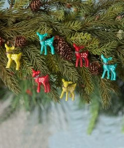 Bethany Lowe Colorful Mini Deer Ornaments New!