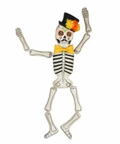 Bethany Lowe New! Day Of The Dead Skeleton, Large Paper Mache