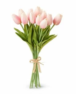 K&K Interiors Faux Pink Tulip Bunch