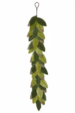 TheHolidayBarn.com New! Flocked Leaf Garland, Variegated Green