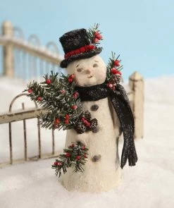 Bethany Lowe Gathering The Greens Snowman Figurine
