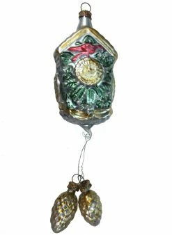 Nostalgie Christbaumschmuck Christmas Vintage Patina German Cuckoo Clock Ornament