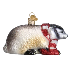 Old World Christmas Badger With Scarf Ornament 8 Old World Christmas Badger With Scarf Ornament