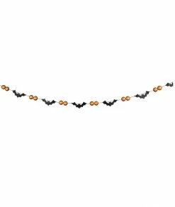 Bethany Lowe Glittered Bat & Orange Ball Garland New!