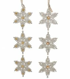 Kurt Adler Vintage Glamour Glitter Snowflake Danglers Christmas