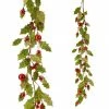 Raz Glittered Holly Ball Garland New! 2 Raz Glittered Holly Ball Garland New!