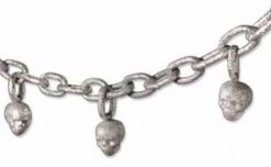 Bethany Lowe Silver Glittered Chain Skull Garland