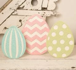 Bethany Lowe New! Glittered Standing Easter Eggs