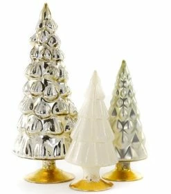 Cody Foster New! Gold & Ivory Candy Glass Trees