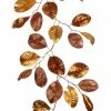 TheHolidayBarn.com New! Gold & Bronze Magnolia Leaf Garland