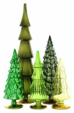 Cody Foster New! Green Candy Glass Trees, Large