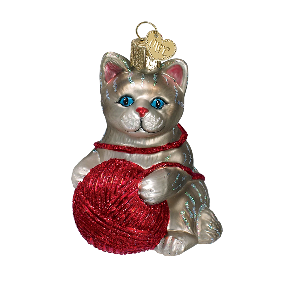 Old World Christmas Playful Kitten With Yarn Ball Ornaments 5 Old World Christmas Playful Kitten With Yarn Ball Ornaments