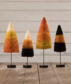 Bethany Lowe Hand-Dyed Halloween Bottle Brush Trees
