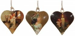 ShiShi Victorian Christmas Angels Heart-Shaped Ornaments, Metal