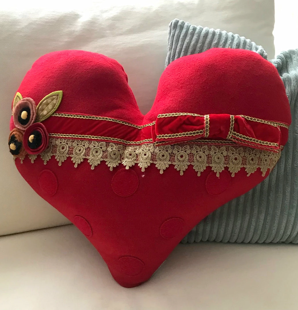 Demdaco New! Heart-Shaped Pillow 3 Demdaco New! Heart-Shaped Pillow